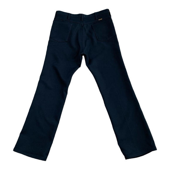 Vintage Wrangler Navy Blue Pants Classic Fit Straight Leg Stretch Men's Pants - Picture 3 of 5